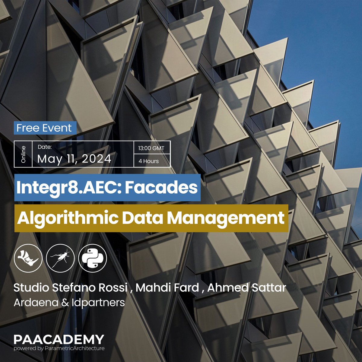 This weekend🚀 Join our upcoming free workshop, “Integr8.AEC: Facades – Algorithmic Data Management” which will focus on developing course materials directly from practical experiences, seamlessly integrating real-world applications of computational design.This workshop will be…