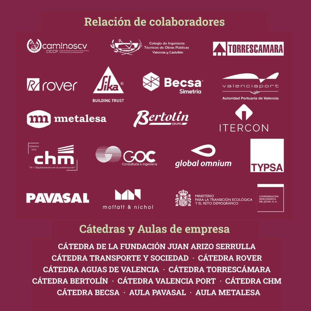 CaminosUPV's tweet photo. @grupobertolin @Typsagroup @mitecogob @chjucar #Cátedra @fundjuanarizo @transporteysoc #CátedraRover
#CátedraAguasdeValencia #CátedraTorrescámara #CátedraBertolín #CátedraValenciaport #CátedraCHM #CátedraBecsa #AulaPavasal #AulaMetalesa
https://t.co/b0xCDV95LY https://t.co/AZJpq6EJc2