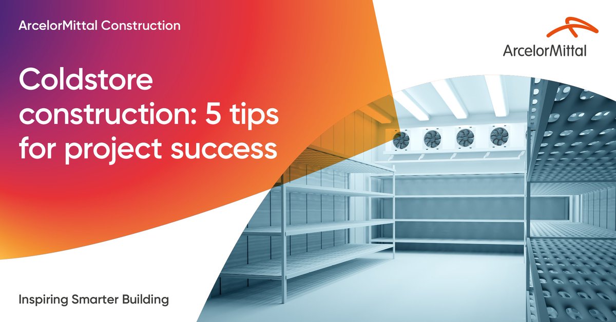 Building a #coldstore? 5️⃣ key tips for efficient & sustainable construction from ArcelorMittal Construction: bit.ly/44uhxWU
#InspiringSmarterBuilding #construction #constrolledenvironments