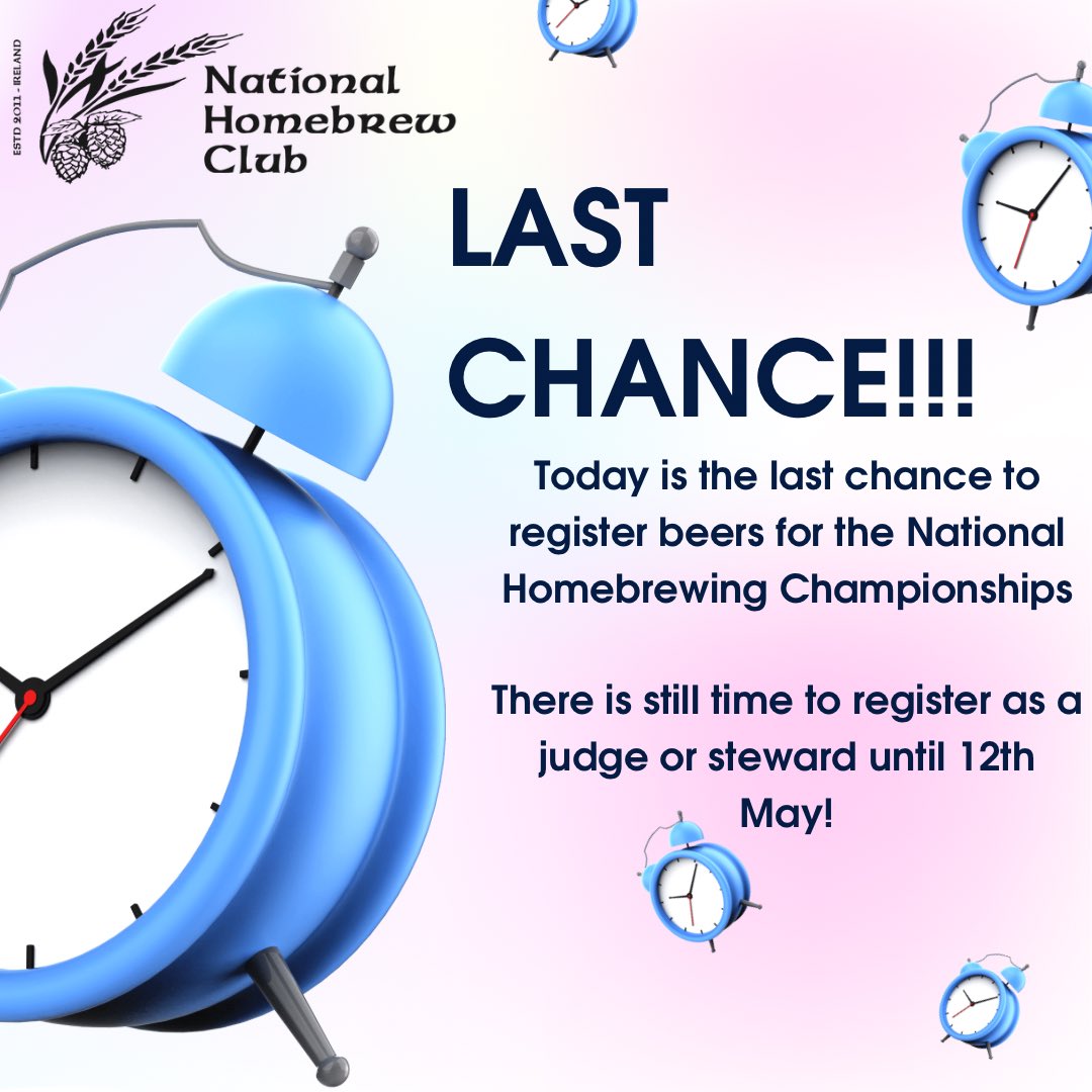 Please Like and Share! 

Register on the competition website here competitions.nationalhomebrewclub.ie