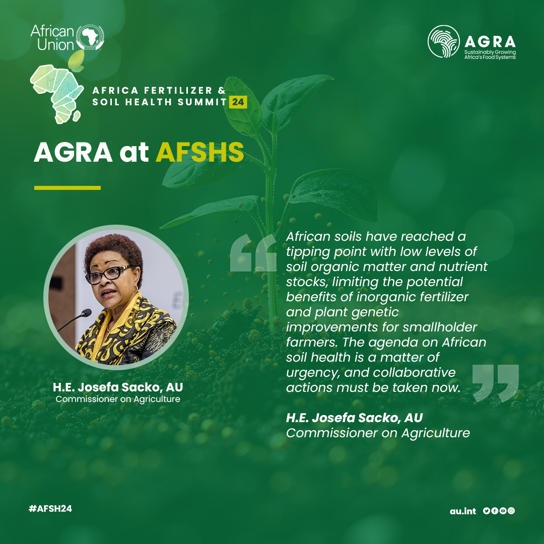 Food Systems | #AFSHS2024 African soils have reached a tipping point, with low levels of organic matter and nutrient stocks. This limits the benefits of inorganic fertilizer and genetic improvements for smallholder farmers. The agenda on African soil health is urgent,