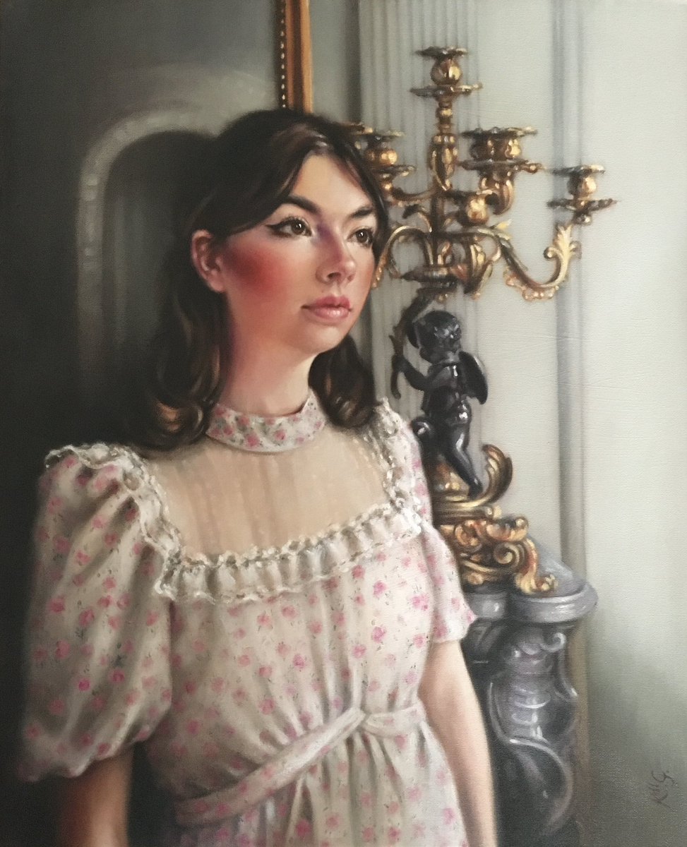 Think I can finally call this portrait a painting 🌸 Final touches this morning…..but is a painting ever really finished? 😵‍💫🤔 #oilpainting #portraiture #painter #peinture #artist #finishednotfinished #TuesdayFeeling