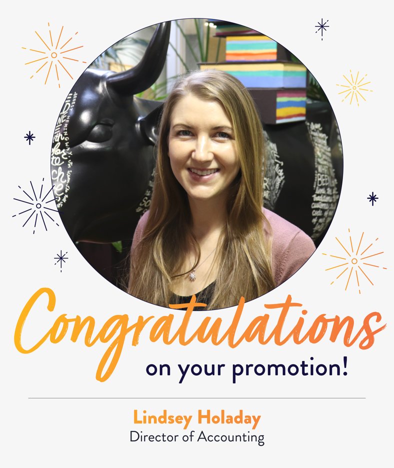 🎉 Thrilled to announce Lindsey Holaday's promotion to Director of Accounting! ✒️ A dedicated team player, Lindsey has achieved success at Sourcebooks by conducting complex reconciliations and reimagining accounting processes. In her new role, she'll help drive our growth!