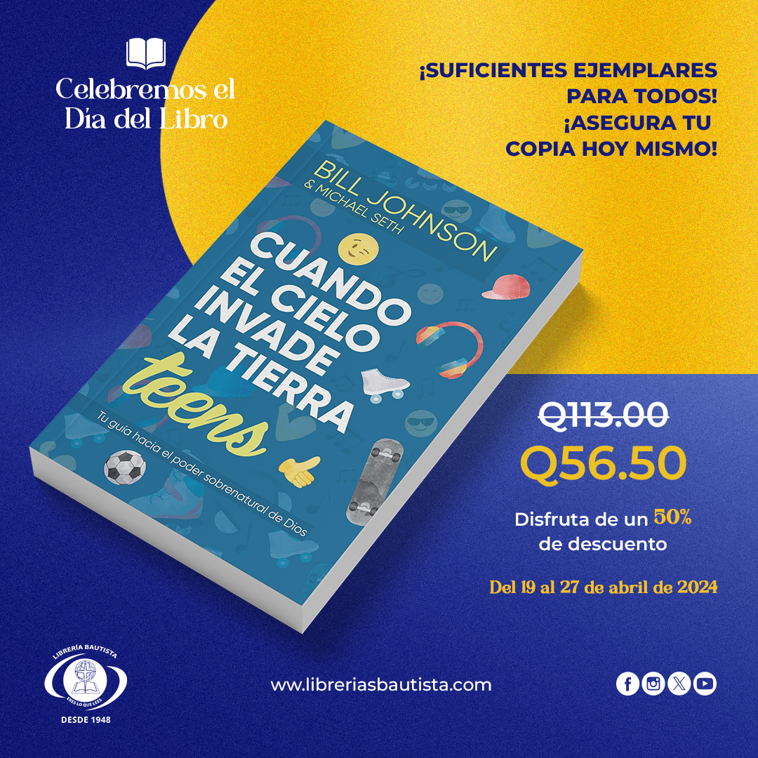 LibreriaBautist's tweet photo. ¡Adolescentes, prepárense para experimentar el poder transformador de Dios!

Cuando el cielo invade la tierra Teens te mostrará cómo vivir una vida sobrenatural en el mundo actual

50% de descuento en este libro inspirador.

https://t.co/t1vnf27mus

#DiaDelLibro
#LibreriaBautista https://t.co/owhDl3ibCn