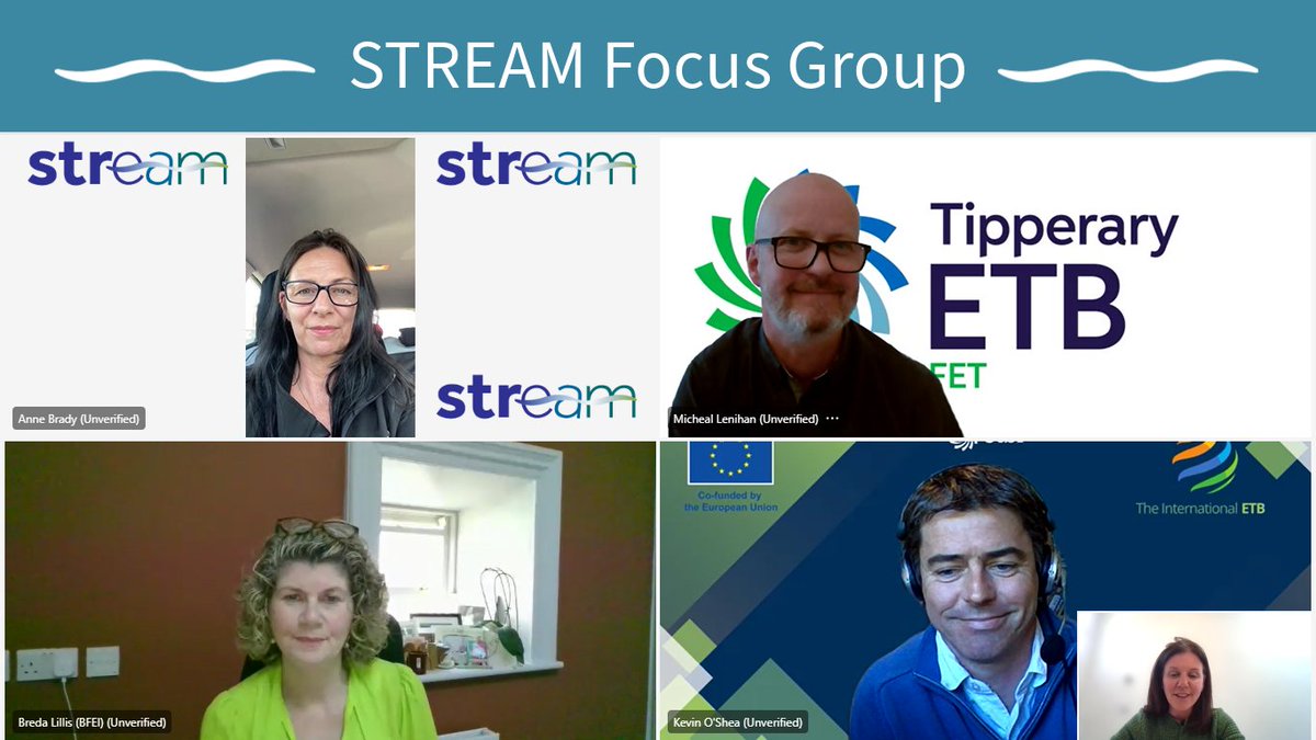 STREAM update! Vivienne Bates @Ballsbridge_CFE is exploring how work-based learning operates in further education. While Anne Brady @LouthMeathETB, Michael Lenihan @TipperaryETB, Breda Lillis @BlackrockFEI, & Kevin O'Shea @ETBIreland will share key insights with us #streamproject