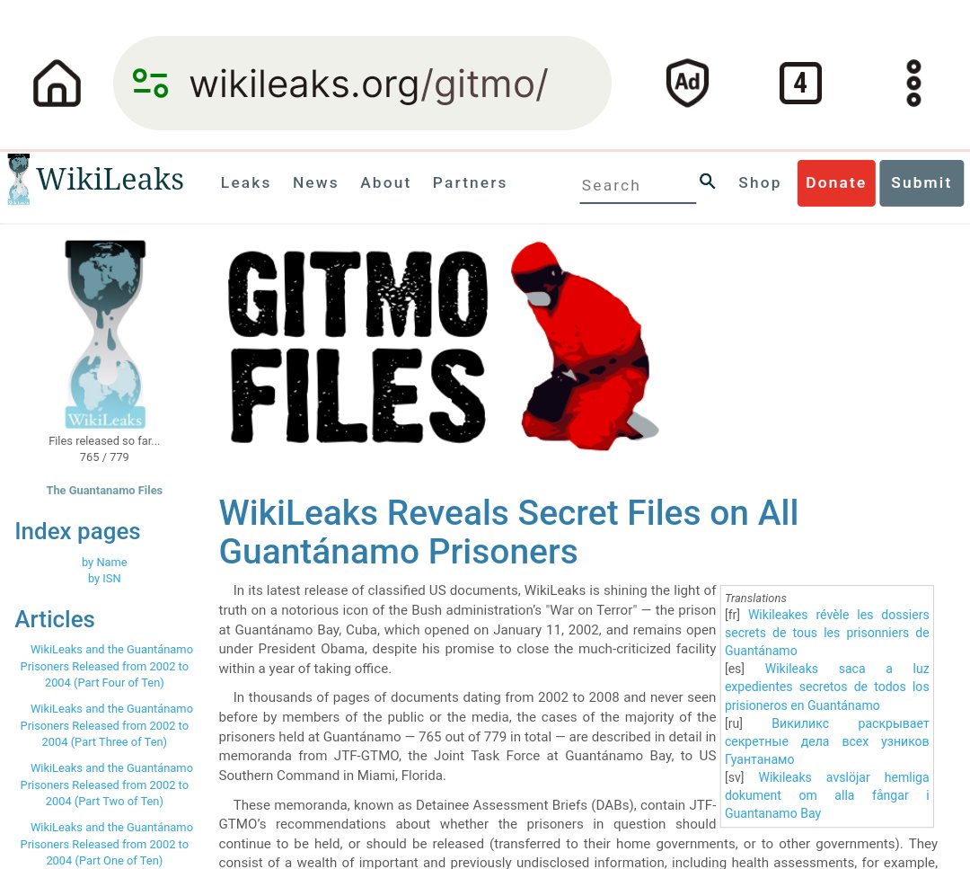 For exactly this publication, among others, and unfortunately many similarly shocking ones, #Assange has been threatened with extradition to the #USA for over 5 years in the high-security prison in Belmarsh. #Guantanamo wikileaks.org/gitmo/