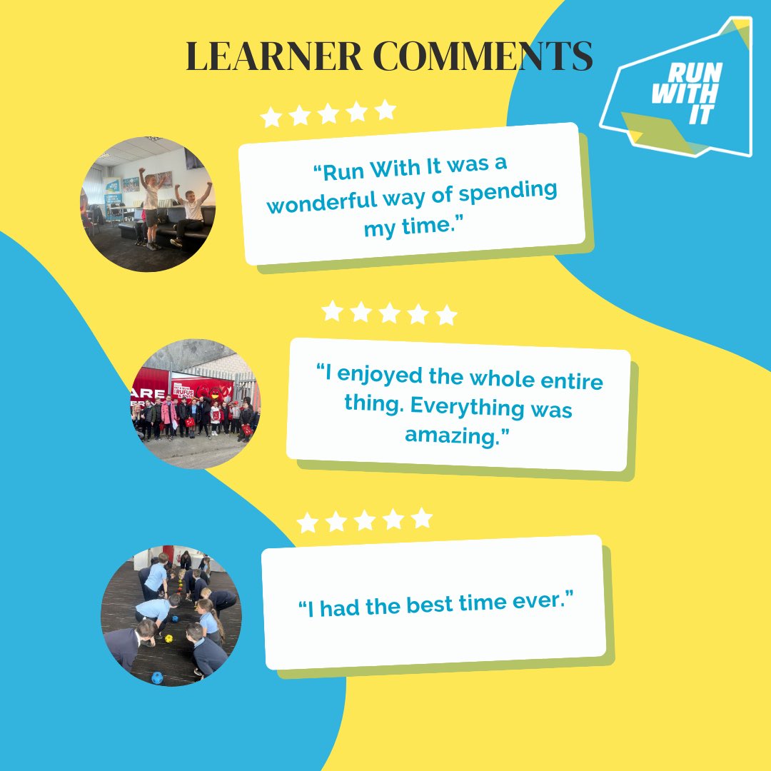 ⭐️ Teacher & Learner Testimonials⭐️ ”Excited about learning again” ➡️ “well thought out and functional” ➡️ ”speaking and listening skills have developed” #runwithit #rewardingwork #testimonials @RunwithitHull