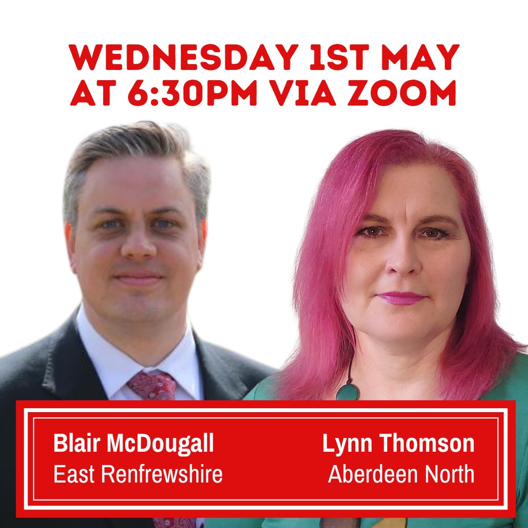 Join us and two of our LME candidates @blairmcdougall and @LTLabour to be MPs on Wednesday 1st May between 6:30-7:30pm for a phonebank to support them in the coming General Election. Register here: us02web.zoom.us/meeting/regist…