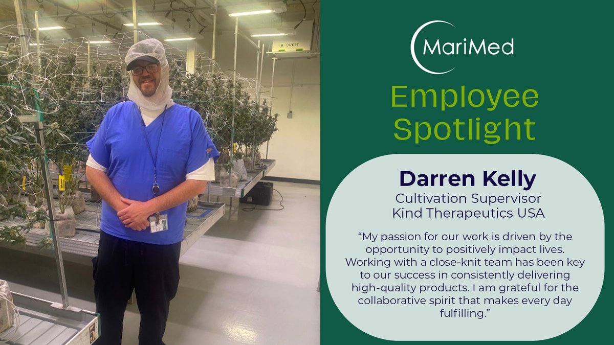 ⭐️ #EmployeeSpotlight ⭐️ Meet Darren Kelly, Cultivation Supervisor at Kind Therapeutics USA! $mrmd #cannabis #potstocks #msogang