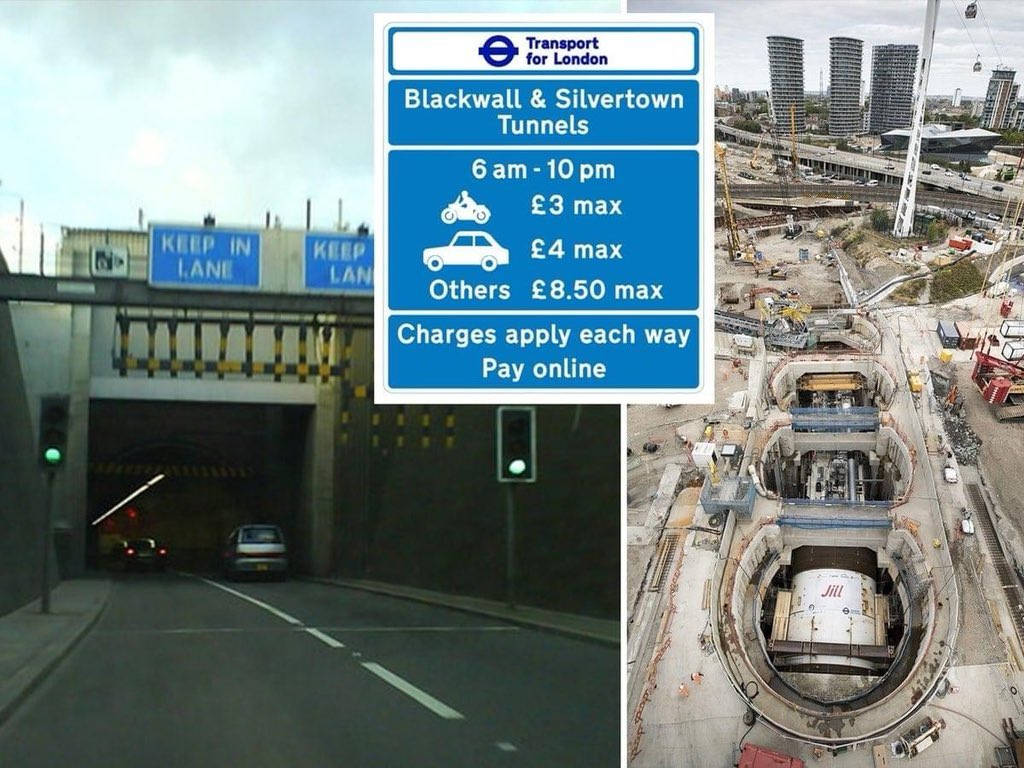 WAIT THERE’S MORE…..
BLACKWALL & SILVERTOWN 
TUNNEL TAX 
💰💰💰💰💰💰💰💰💰💰💰
CHARGES APPLY EACH WAY