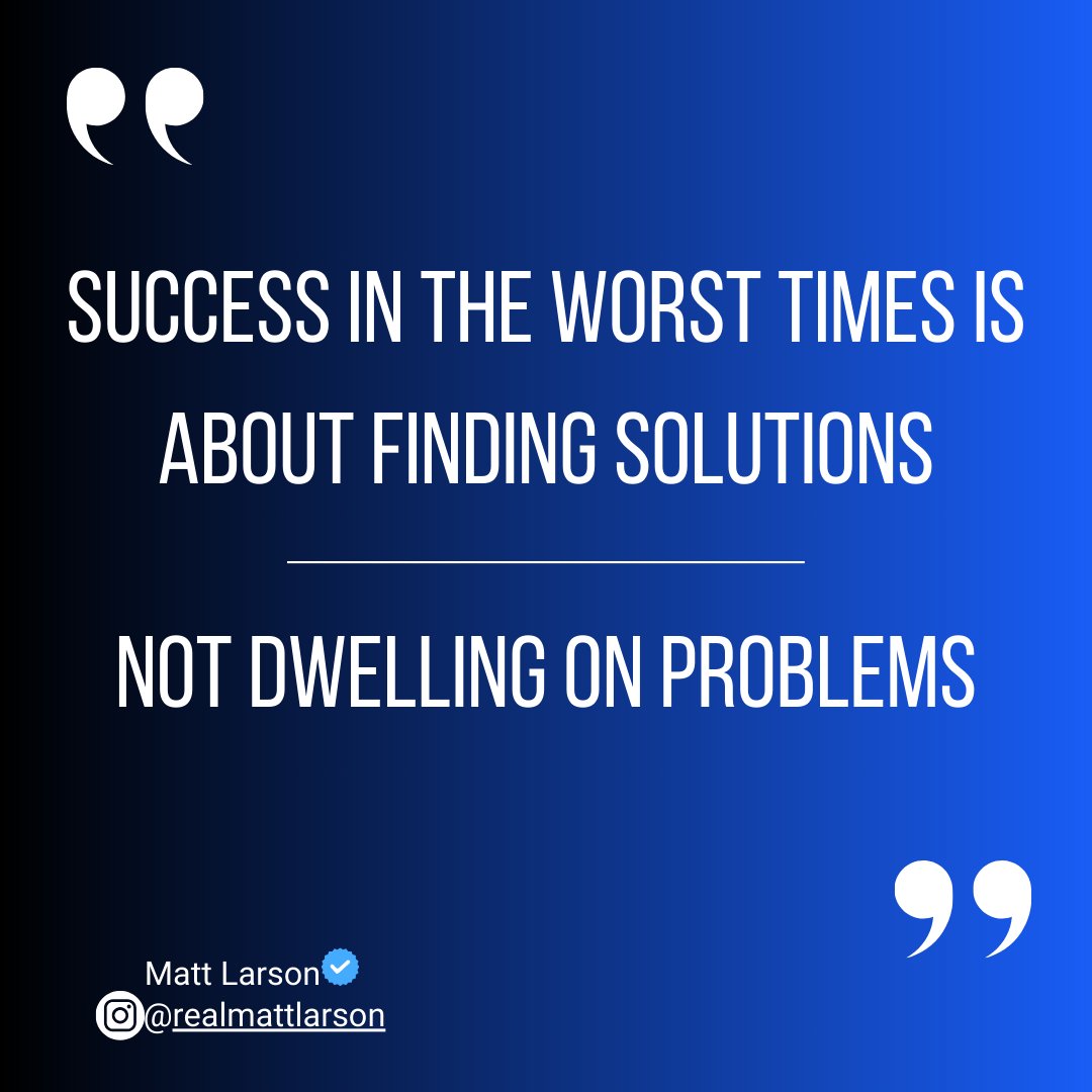 Success in tough times means focusing on solutions, not problems.

Stay proactive, stay positive, and keep moving forward!

#Success #ProblemSolving #realestatelife  #realestatetips  #successmindset  #successfulmindset  #realestategoals  #tipsandtricks  #realestatematt