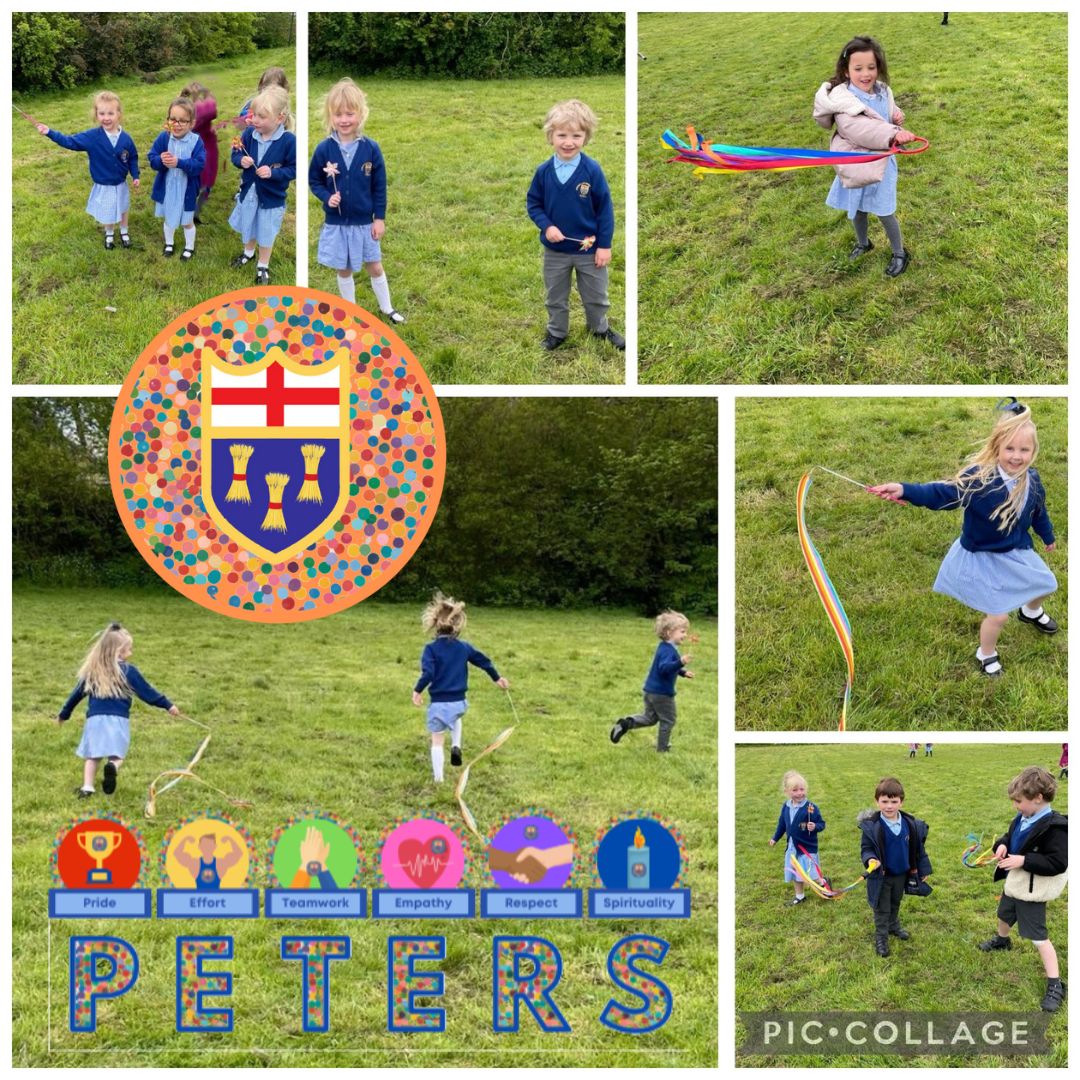 During RE this term, F2 will be learning about the Christian festival of Pentecost. We will be exploring the Holy Spirit. F2 have enjoyed taking wind toys outside onto the field to feel and experience the wind in preparation. We had such a lovely afternoon! #TEAMWORK