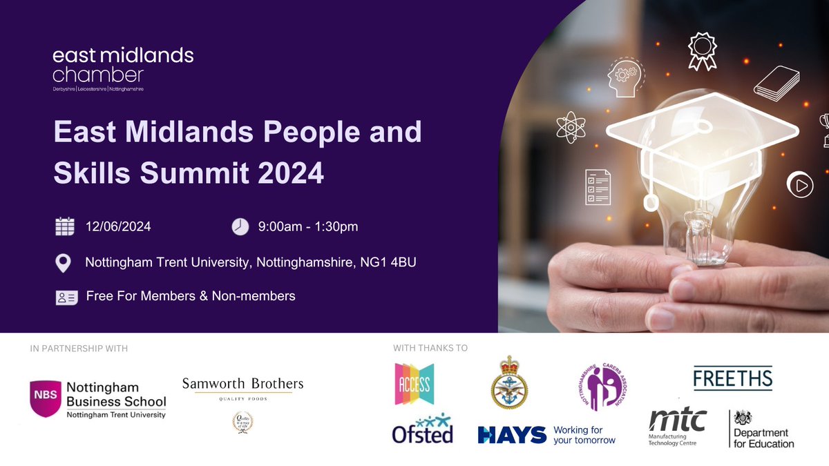 Gain valuable insights from industry experts, thought leaders, and peers on the strategies and policies that will drive business growth and innovation in the region at the East Midlands People and Skills Summit.🎯⬇ Register now (FREE) >>> tinyurl.com/2zmj8rf6
