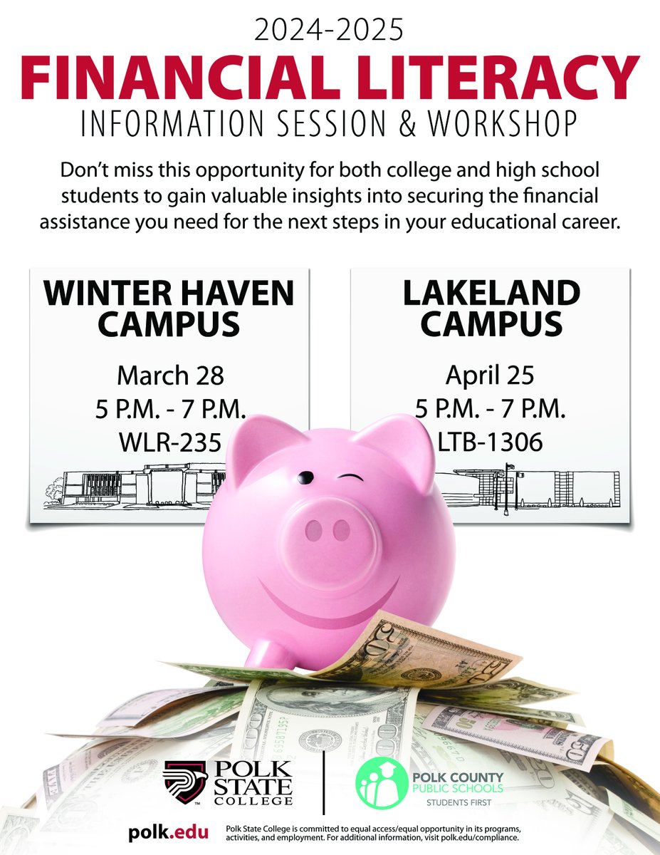 Just a reminder about our session tonight at Polk State College, where you can learn about free financial aid for college. For more information, please email monique.tubbs@polk-fl.net. 💰🎓