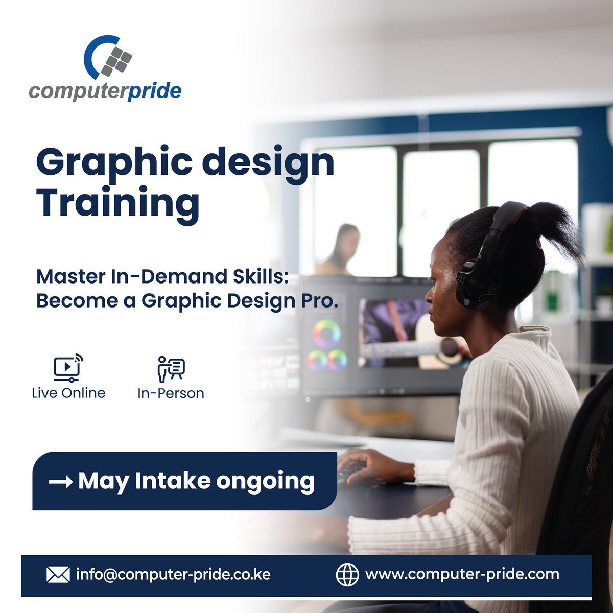 Ready to turn your creativity into a career?  Our Graphic Design Training equips you with the in-demand skills to become a pro. 

📞 +254 705 900 900/ +254  708 414 141 
✉️ info@computer-pride.co.ke

#computerpride  #graphicdesign #graphicdesigner #graphicdesigning #coreldraw