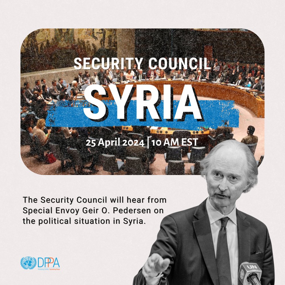 This morning, Special Envoy @GeirOPedersen will brief the @UN Security Council on the situation in #Syria. Follow the meeting live from 10AM EST @UNWebTV: webtv.un.org/en/asset/k1p/k…