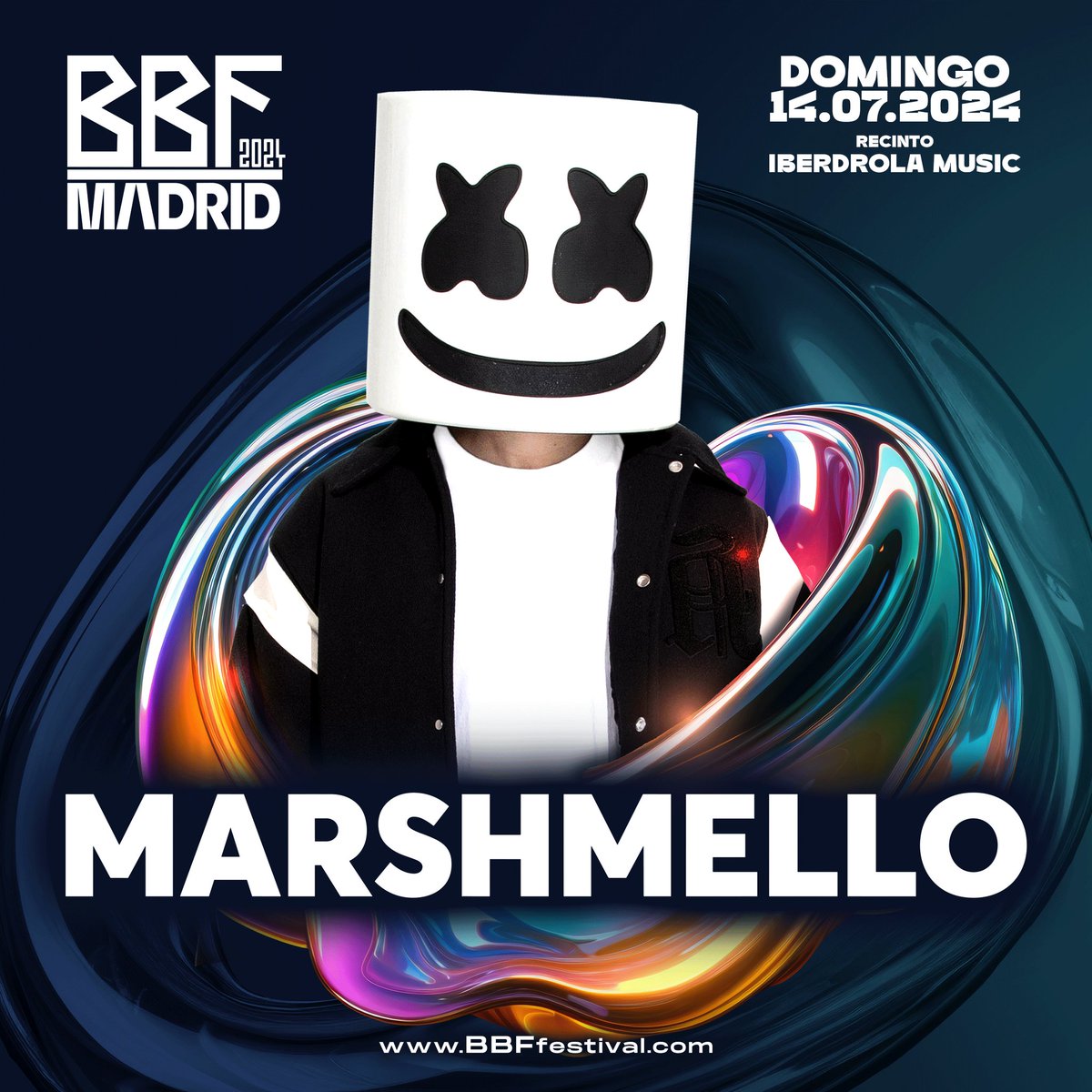 Promotion photo of the @BBFfestival festival for the @marshmello show for July 14 in Madrid (Spain)