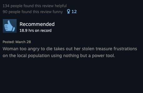 Might change the Pepper Grinder product description to this Steam user review for it.