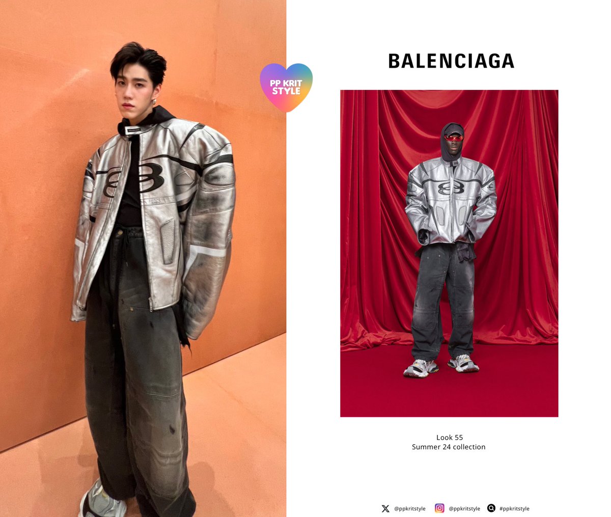 PP KRIT STYLE : #PPCitizenofChidlom 

#BALENCIAGA LOOK 55/SUMMER 24
- Unity Sports Icon Racer Jacket
- Double Knee Pants
- Inside-Out Long Sleeve Hooded T-Shirt Fitted
- Cut Ear Cuff
- Force Xs Earrings
- Cargo Sneaker

#CentralChidlomLuxeNightOut
#ppkritt #ppkritstyle