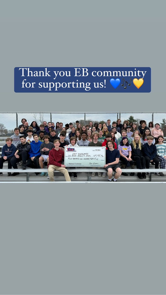MrsMPchorus's tweet photo. Thank you to the EB community for supporting our mattress fundraiser for 9 years! Thank you also to Jack + Mary Beth Issacs &amp; Custom Fundraising Solutions for working with our Music Dept &amp; EBMPA Music Parents to make this possible! 🥰 @EBMusicParents @cfscorporate @ebps_district https://t.co/YdwYfZzplP