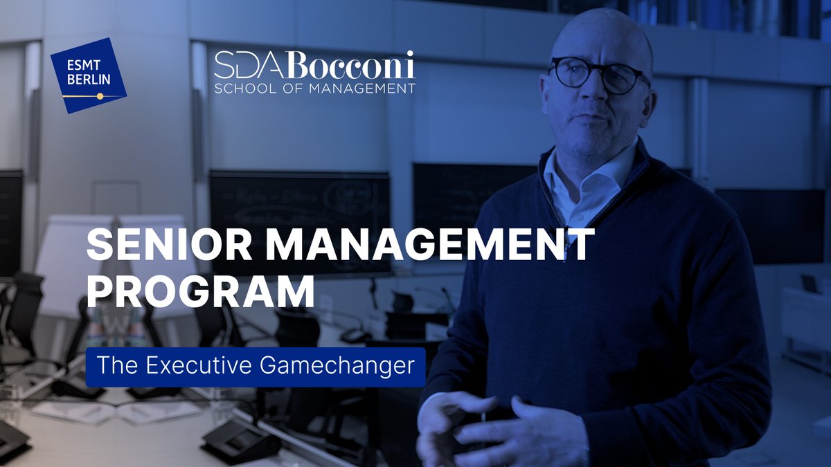 We are excited to launch the Senior Management Program – The Executive Gamechanger at ESMT Berlin in cooperation with @sdabocconi! 🚀 The curriculum is designed to help you succeed in today's complex business environment. Learn more: ow.ly/tBT150RlVP1 #leadershipdevelopment