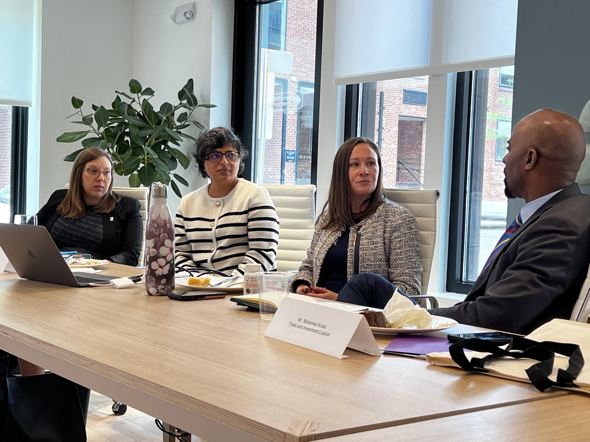 We enjoyed hosting @HelenKellerIntl's Sierra Leone country director, Sugandh Juneja, at ECF headquarters last week to discuss Sierra Leone & its national MMS pilot. We were also thrilled to have Mohamed Kasia, Trade & Investment Liaison for the Embassy of Sierra Leone, join us.