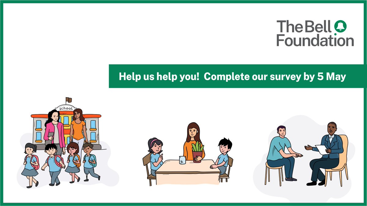 Supporting #EAL or #ESOL learners? Complete our 10-minute survey by 5 May and help us help you. We want to know how you prefer to learn and share information to improve your work with #multilingual children and adults. Your feedback on what we do will also help shape our new…