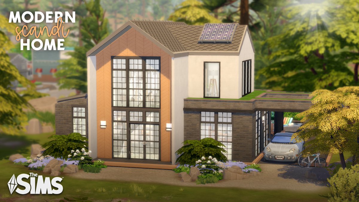 Modern Scandinavian Home 🌿 
A fairly small Scandinavian-inspired home for 2 sims with a home office and a small gym!

💚 Origin ID: michaelasimsyt
💚 Speedbuild: youtu.be/pKGNzIZBg40

#TheSims4 #ShowUsYourBuilds #SimsCreatorsCommunity @TheSims