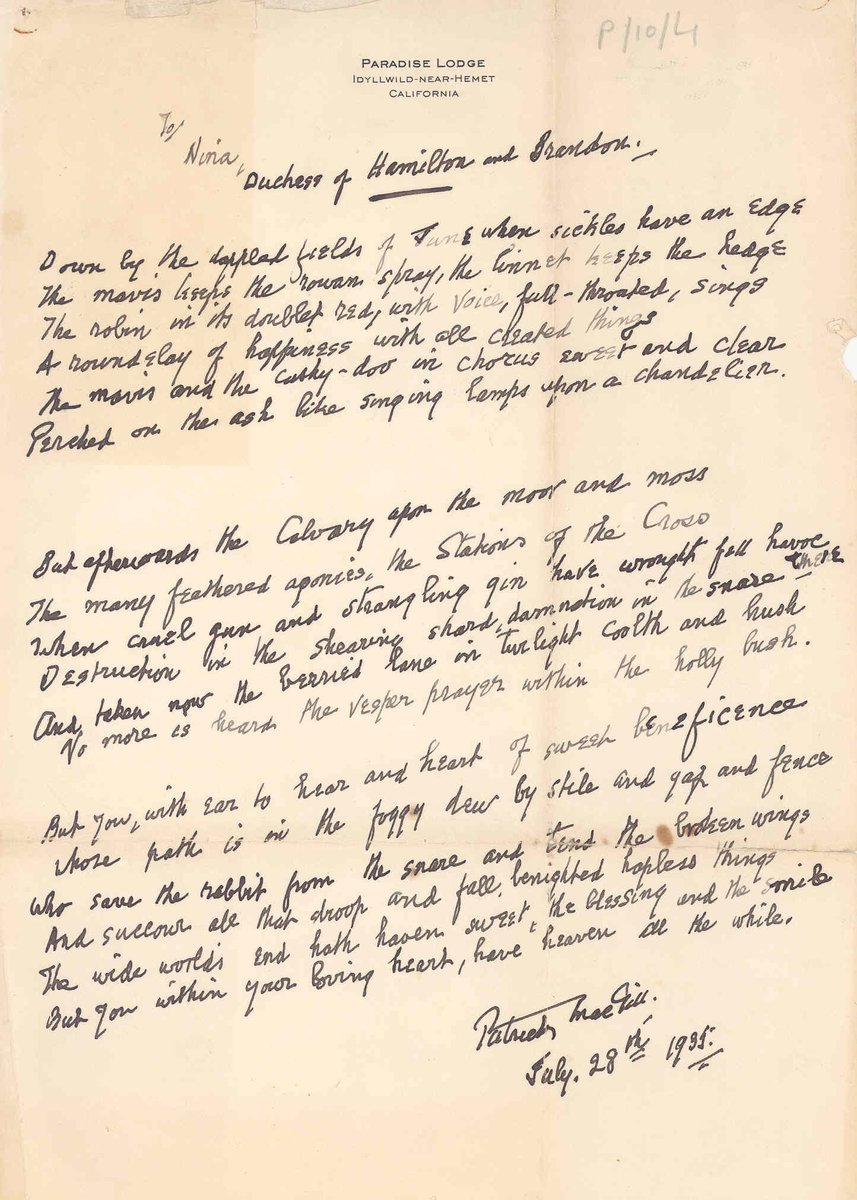 Handwritten draft of poem by famous #Glenties 'navvy' poet Patrick MacGill, held in #Donegal Archives.  #PoetryDayIRL