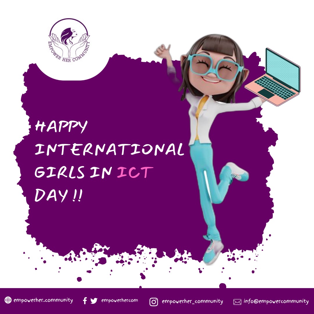 Hey Techies!!👋 Happy #GirlsInICT Day!🥳 Today, let's celebrate girls' power in tech!🤗 Together, we're creating a future where every girl can thrive and shine in the digital world! 💻👧 P.s: Tag an ICT girlie and give her a shoutout🤭 #GirlsInICT #girlsintech #TechForAll