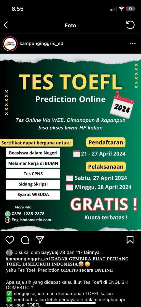 @worksfess Halllo ini aku ada info kakk toelfnya bisa dipake buat lamar Cpns atau bumn