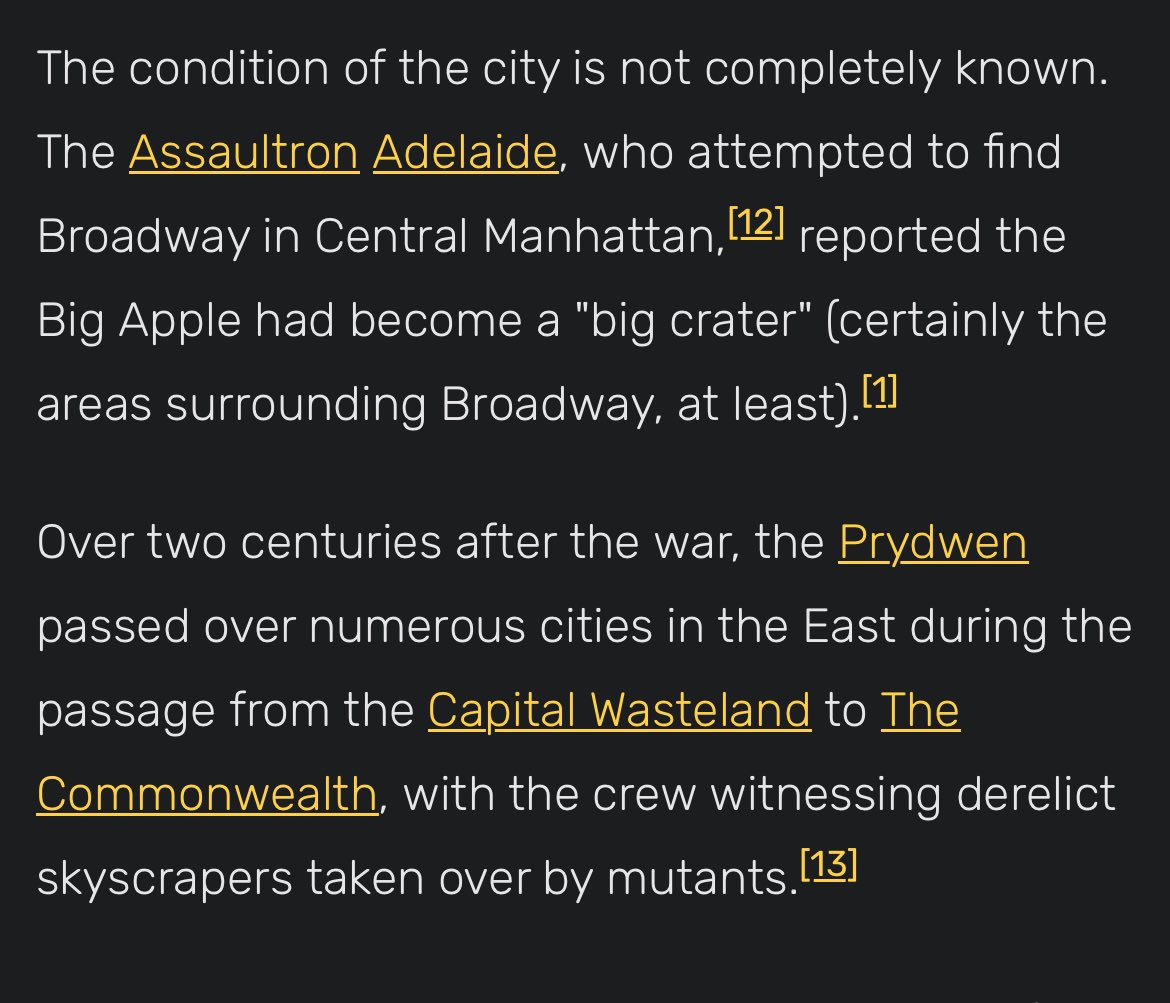 And New York is not canonically entirely a crater, here’s the full story: