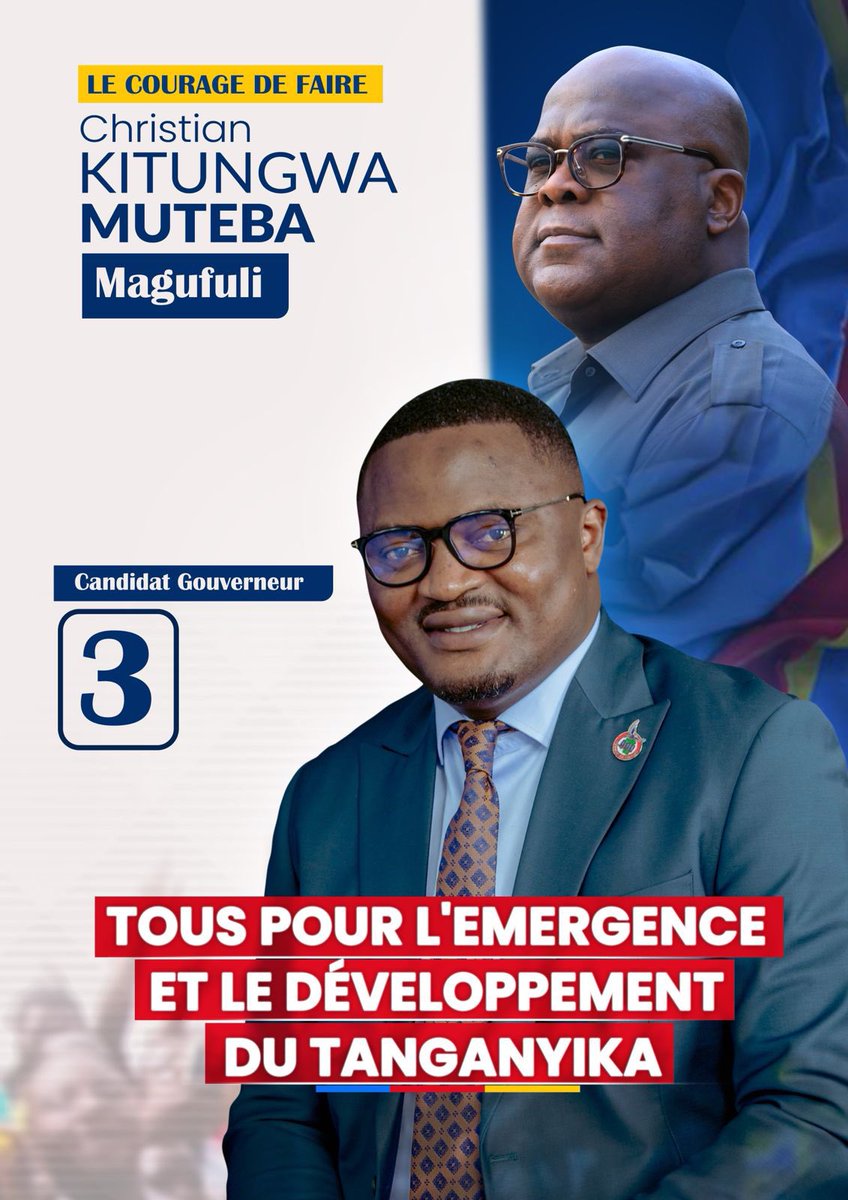 L’émergence du #TANGANYIKA c’est maintenant 🇨🇩 Hon @ChrisKitungwa affectueusement le prochain. #RDC