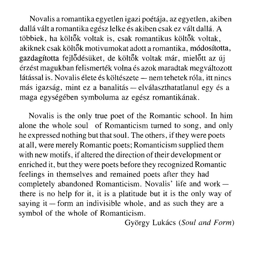 Lukács on Novalis