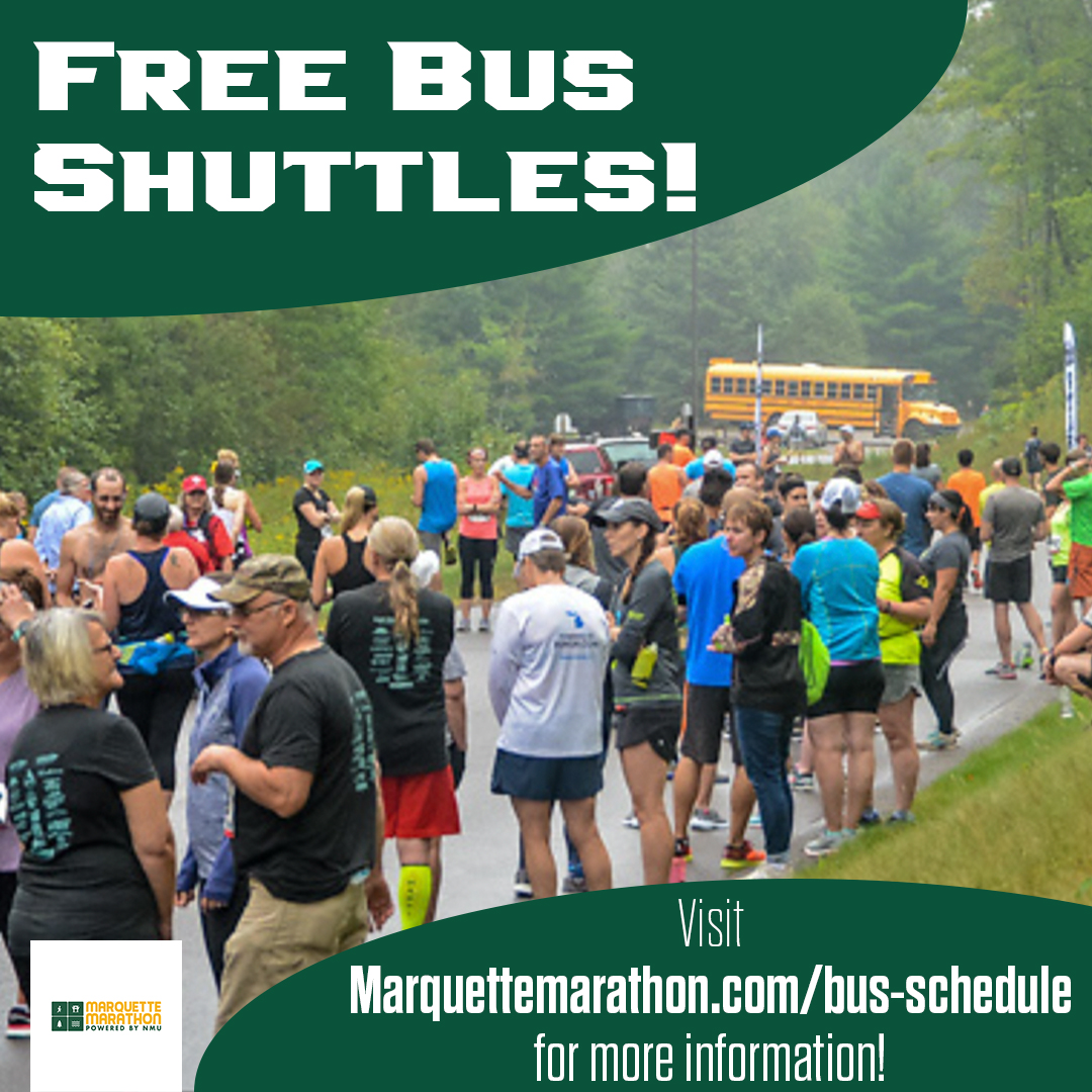We all know the Marquette Marathon and Half Marathon are some of the fastest point to point racing in the country The question is, how do you get to the start? We have you covered with free shuttles! 🚌 Schedule bit.ly/3WxGJtV Register 🎟️ bit.ly/3u9CokO