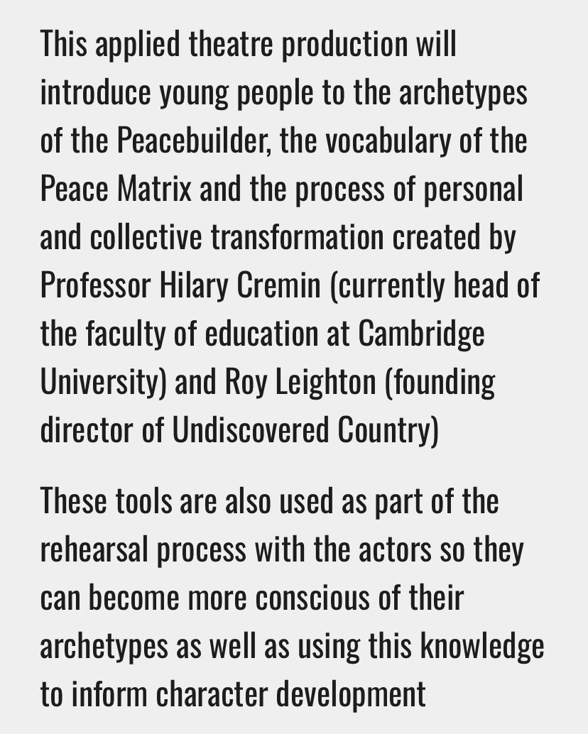 @NNFilmFestival @KerrieCosh @KhandiePhoto @sallysheinman @UniNorthants I’m looking forward to being part of this panel. I’ll be sharing details of the @NarrativeAlc @UCTribe #TheatreOfPeace play #TheFireInCambridge and the role the visual and performing arts have to support social justice and #PositivePeace in schools. @cperguk #OnlyConnect