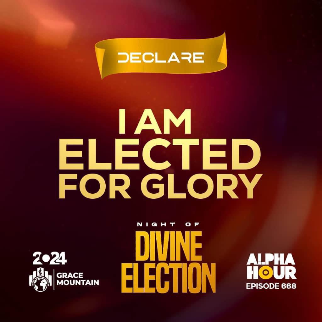 G R A C E 🕊️🕊️🕊️🕊️🕊️
I Am Elected For Glory !!!🙌🙌🙌

#AlphaHourWithPastorElvis
#keepwitness
#TeamChristJesus