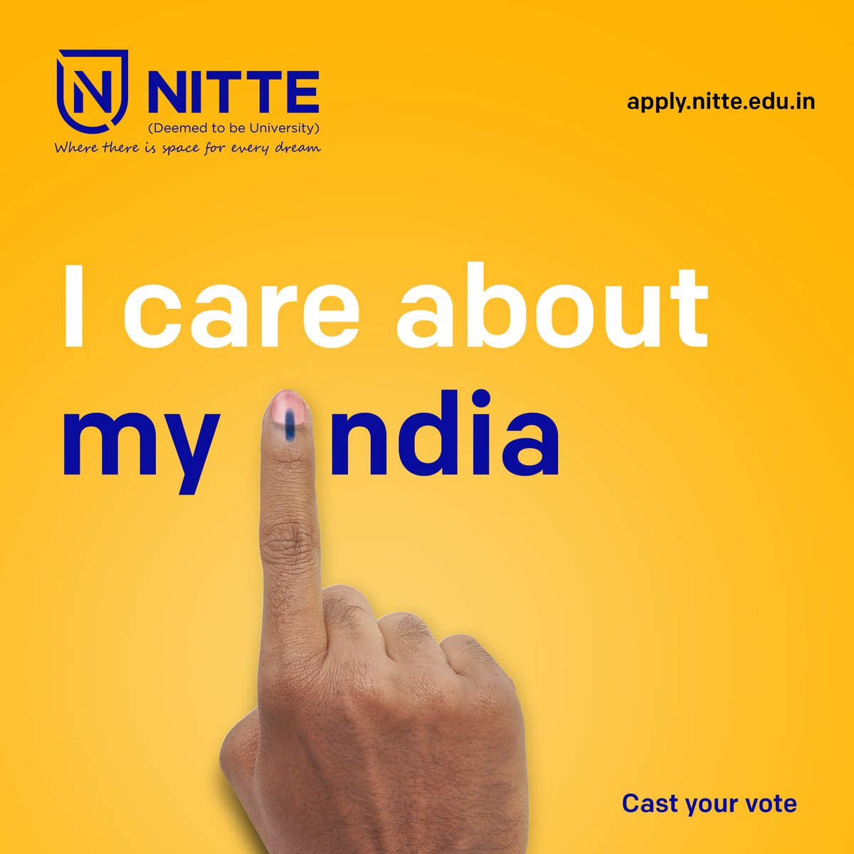 Your vote can make a difference & get the right person to represent you. 

Cast your vote.

#NitteUniversity #vote #voting #votingtime #votevotevote #vote2024 #dovote #votingrights #votingmatters #votingrightsact #votingday #votingpower #topicalspot #topicalpost #topical