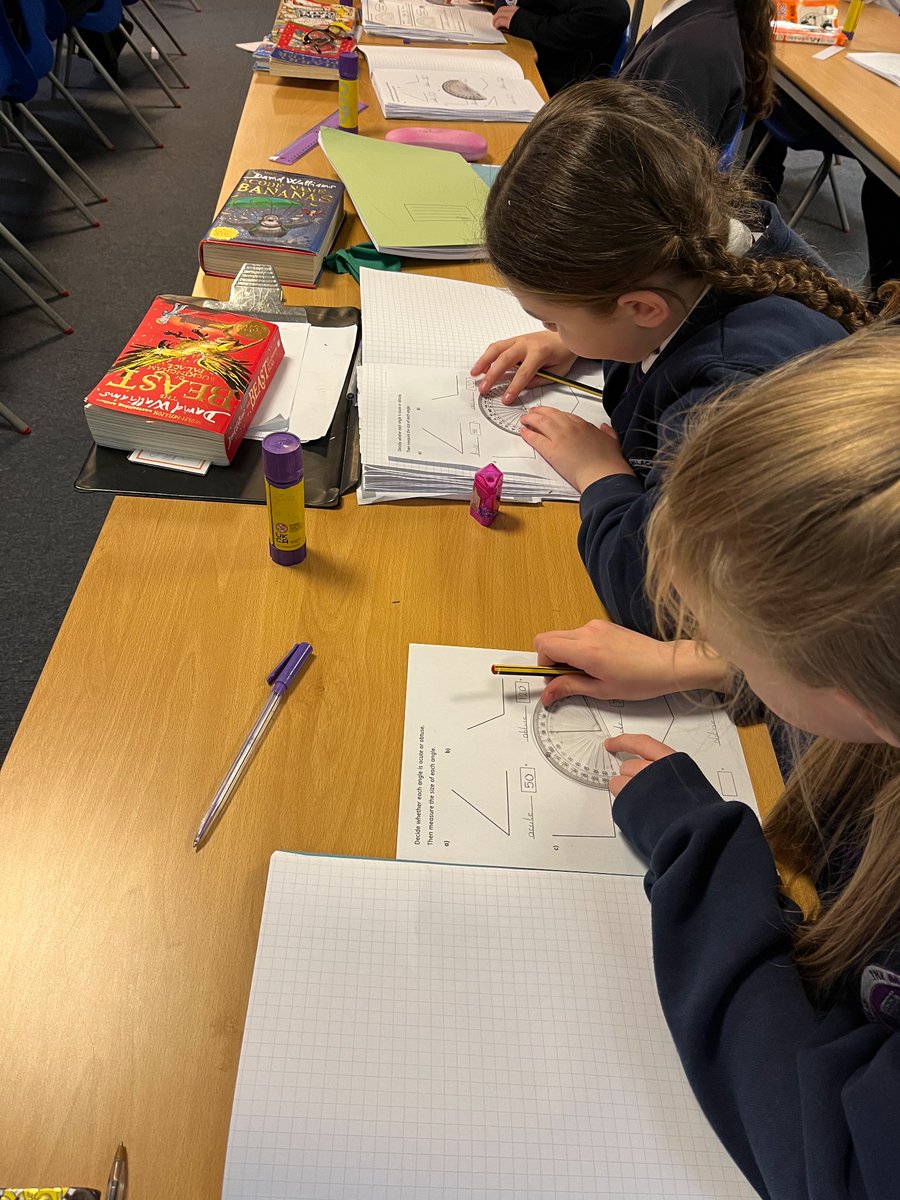 MissPSymons's tweet photo. The protractors are out! Year 5 are working very hard, measuring angles. #TheMillMaths https://t.co/bxFWK3ea1b