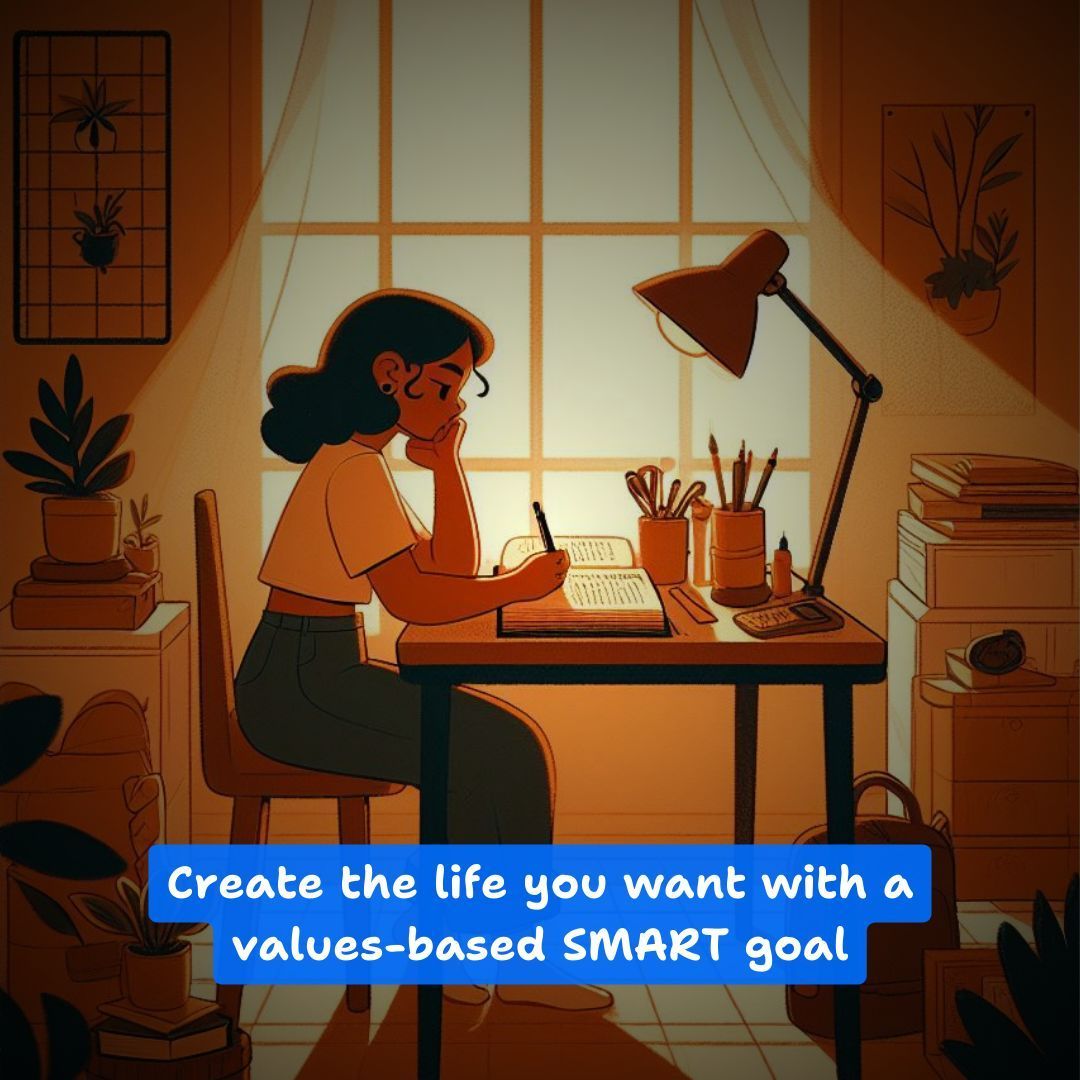 Daily exercise: Values-based SMART goal. Choose a core value that needs attention and create a SMART goal to support it. Share your value and goal in the comments, and let's turn our values into meaningful actions together! 

#ValuesBasedGoals #SMARTgoals #IntentionalLiving