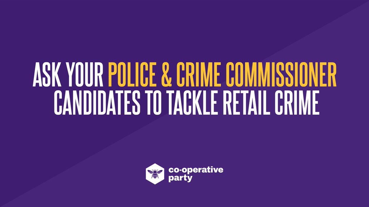 All Police and Crime Commissioners (PCCs) are up for election on 2 May.
Join in and contact your local PCC candidates and ask them to commit to enforcing the new stand-alone offence of assault against shopworkers 👉 coop.uk/3U2TsBE