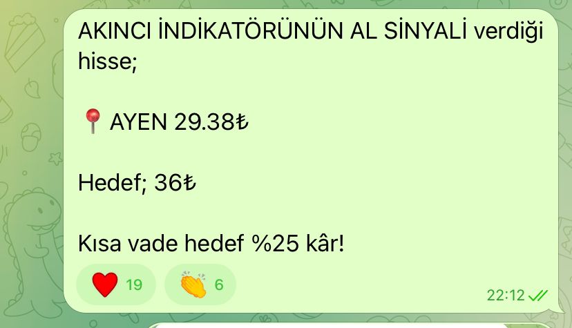 Enerji sektöründen listemize 3 gün önce eklediğimiz #AYEN ile sermayede %7 artış! #Hisse konusunda yanılmayacağız. Kısa vade sepetimize bir hisse daha ekleyeceğiz. 📍Temeli sağlam, Tekniği güzel bir hisse. Burada olanlar rt beğeni yapsın ! Kaçırmamak için telegrama katılın…