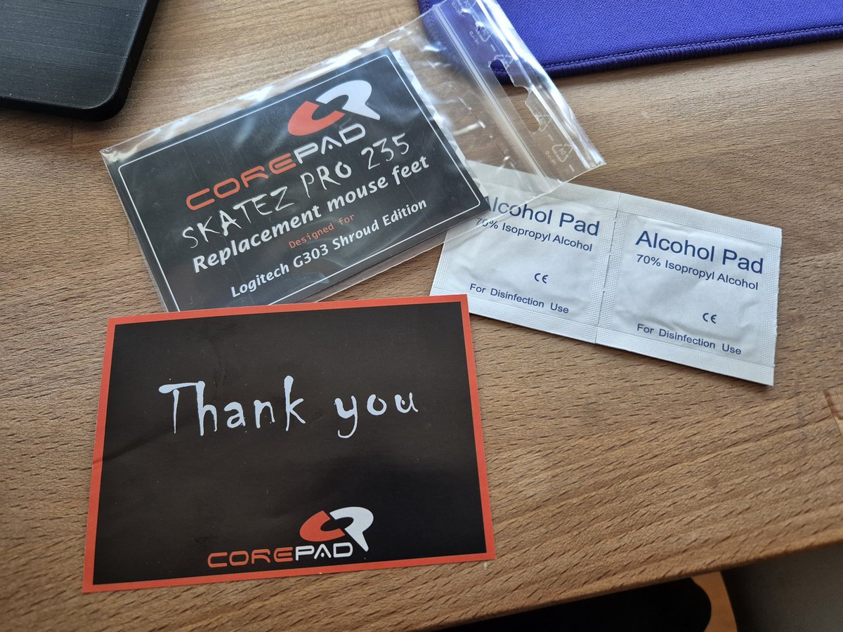 most interesting thing that happened today so far: corepads now come with a thank you card 👍