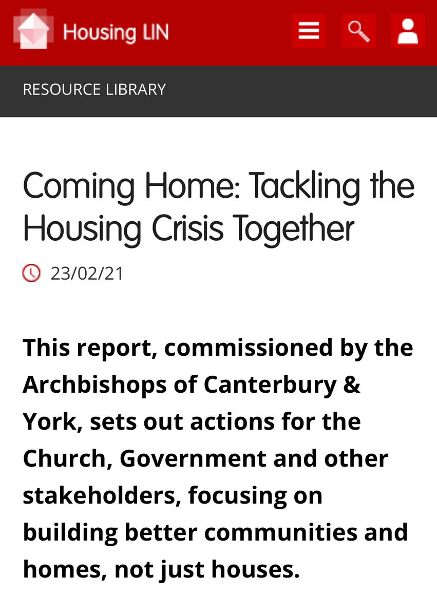 Absolutely and something that also was picked up by the archbishops’ Housing Commission which reported in 2021. Find examples range of how the church and other faith communities create homes and help connect communities ⬇️ housinglin.org.uk/Topics/type/Co…