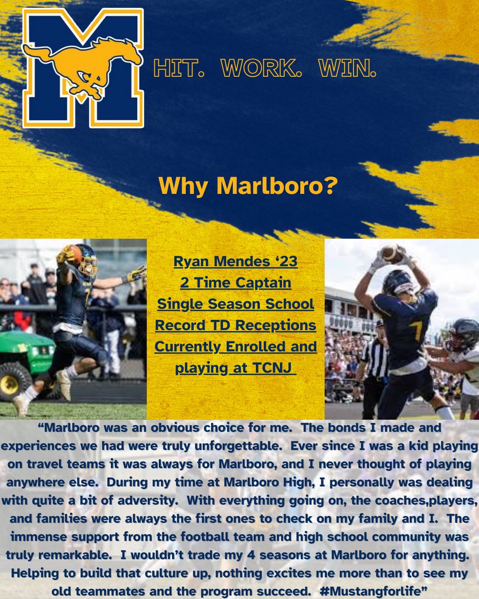 Why Marlboro?  <a href="/RyanMendes2023/">Ryan Mendes</a> talks about his experience here. His love for his time here and his appreciation for those that supported him shine through in his words. #stayhome and be a part of it.