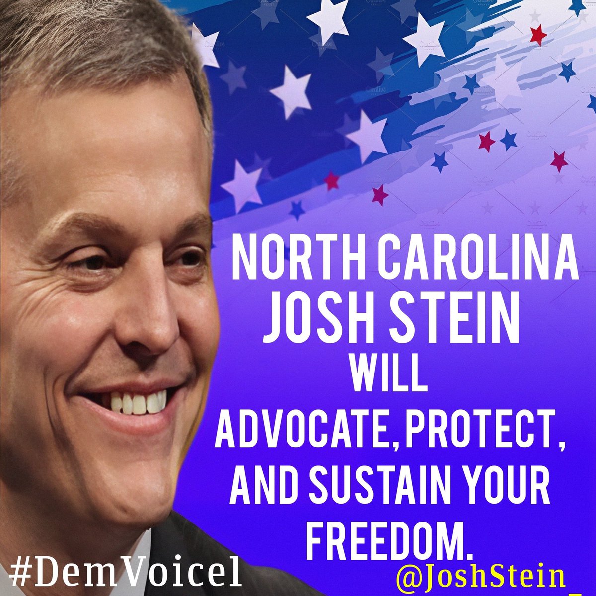 Vote for @JoshStein_ for Governor of North Carolina. His opponent, Mark Robinson (R), has called abortion “murder” and said that 'when a woman becomes pregnant, her body no longer belongs to her.' Give Josh your support at joshstein.org #DemVoice1