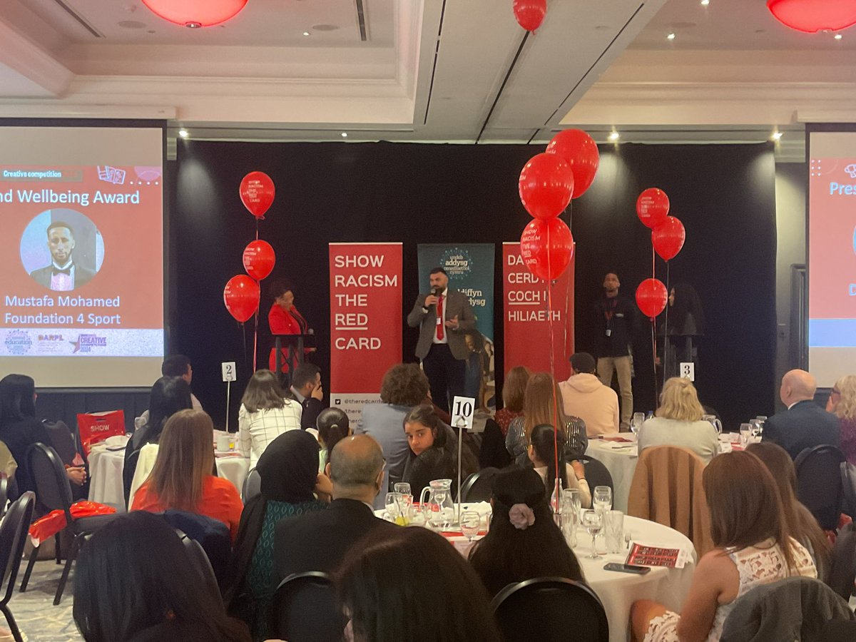 The Health & Wellbeing category was sponsored by @WelshRugbyUnion, Darren Carew shared the work being delivered by the WRU along with Mohamed from @F4SportsCIC talking about the incredible work being delivered by their team across Cardiff.   #ShowRacismtheRedCard #SRtRCComp24