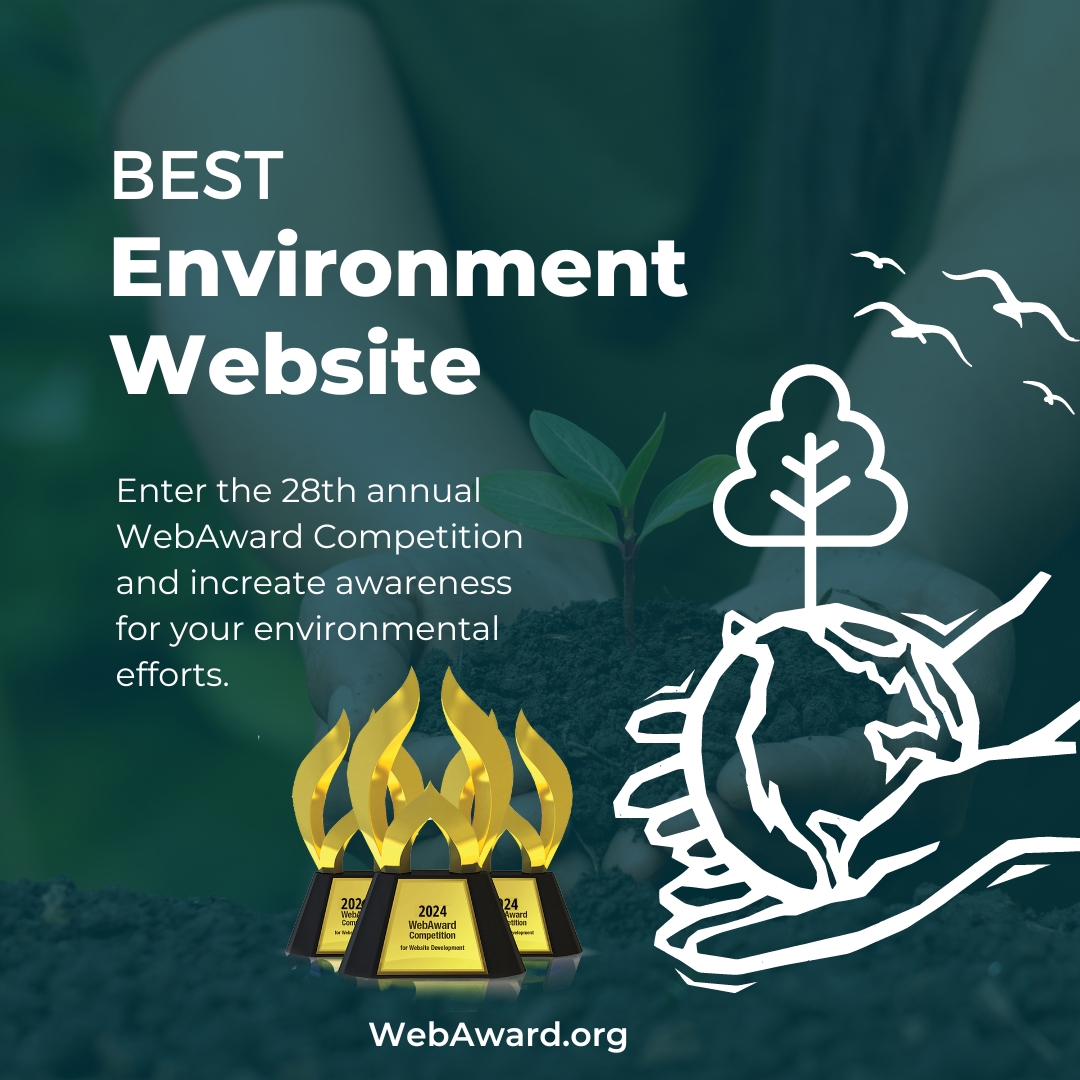 From Sustainability to Recognition: Win Best Environmental Website in the @WebMarketAssoc 27=8th #WebAward for #WebsiteDevelopment at WebAward.org Enter by 5.31.24. #EnvironmentalMarketing #EnvironmentalNews #EnvironmentalTrends #EnvironmentalIndustry #Environmental
