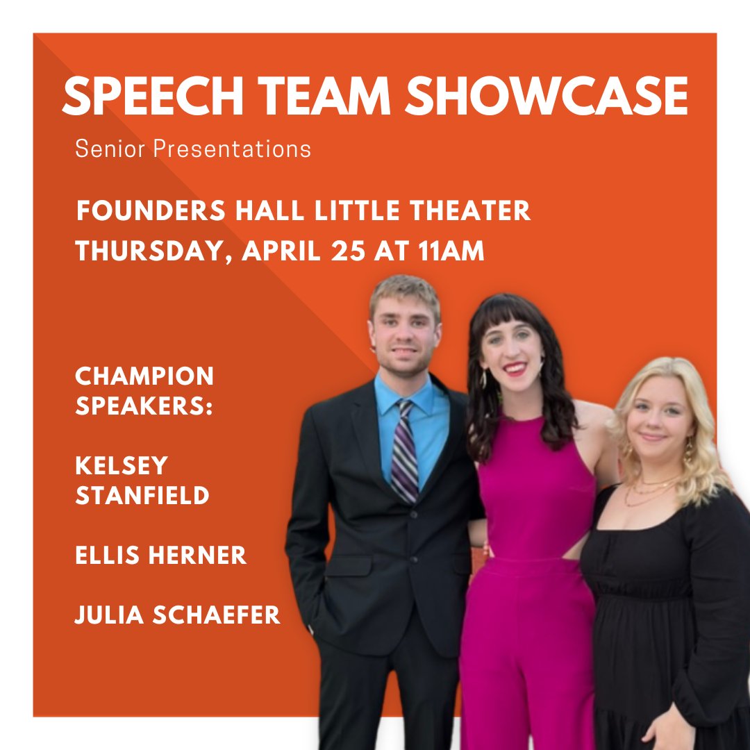 This morning, our award-winning Speech Team is sharing a senior showcase with the campus at the Little Theatre at 11! Come hear state and nationally recognized forensics speeches!