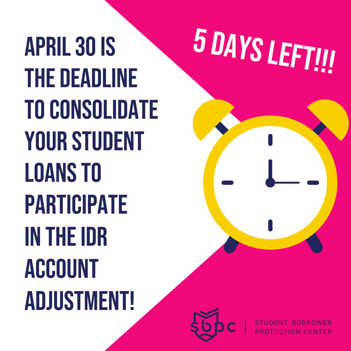 Do you have older FFELP loans? If so, you may need to consolidate your student loans before April 30th to participate in the IDR Account Adjustment and get closer to cancellation. That's just five days away!!!

bit.ly/IDR-account-ad…